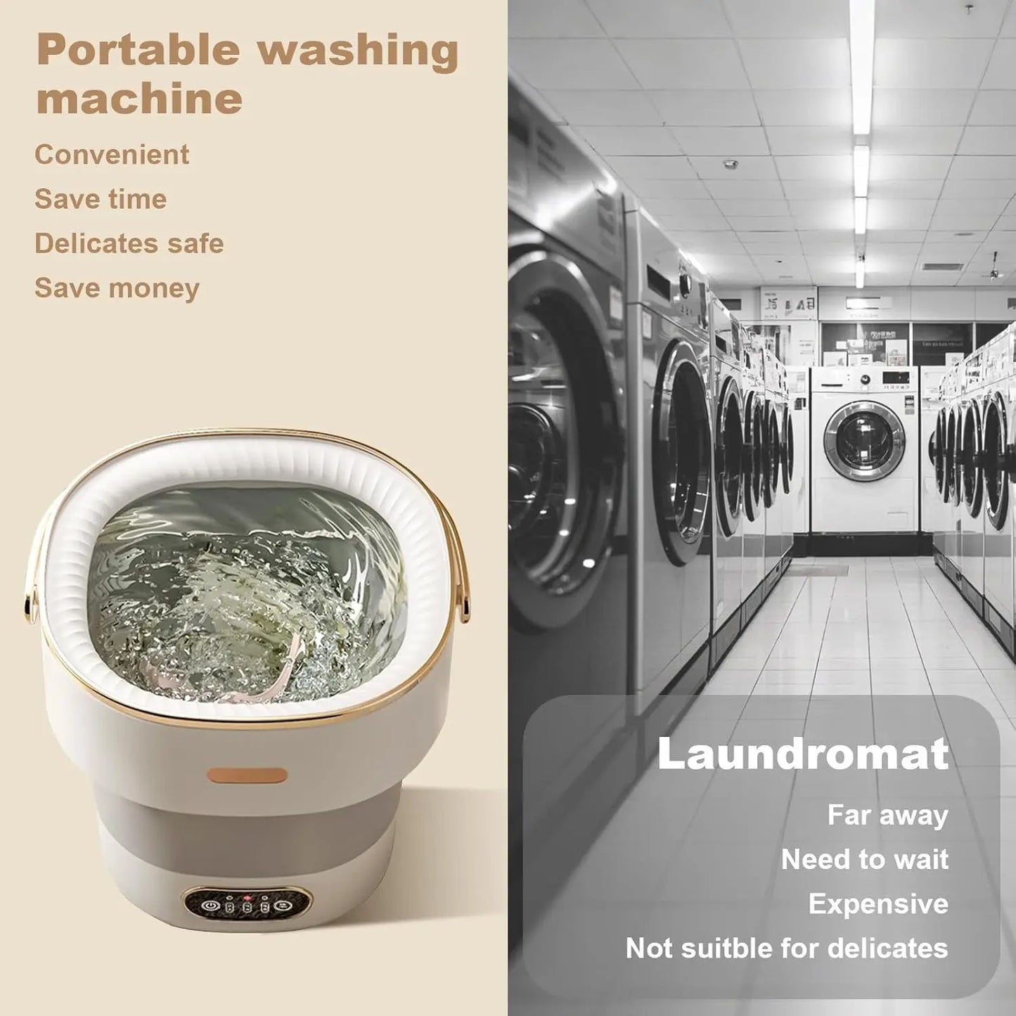 Portable Washing Machine for Underwear & Socks with Washer and Spin Dryer