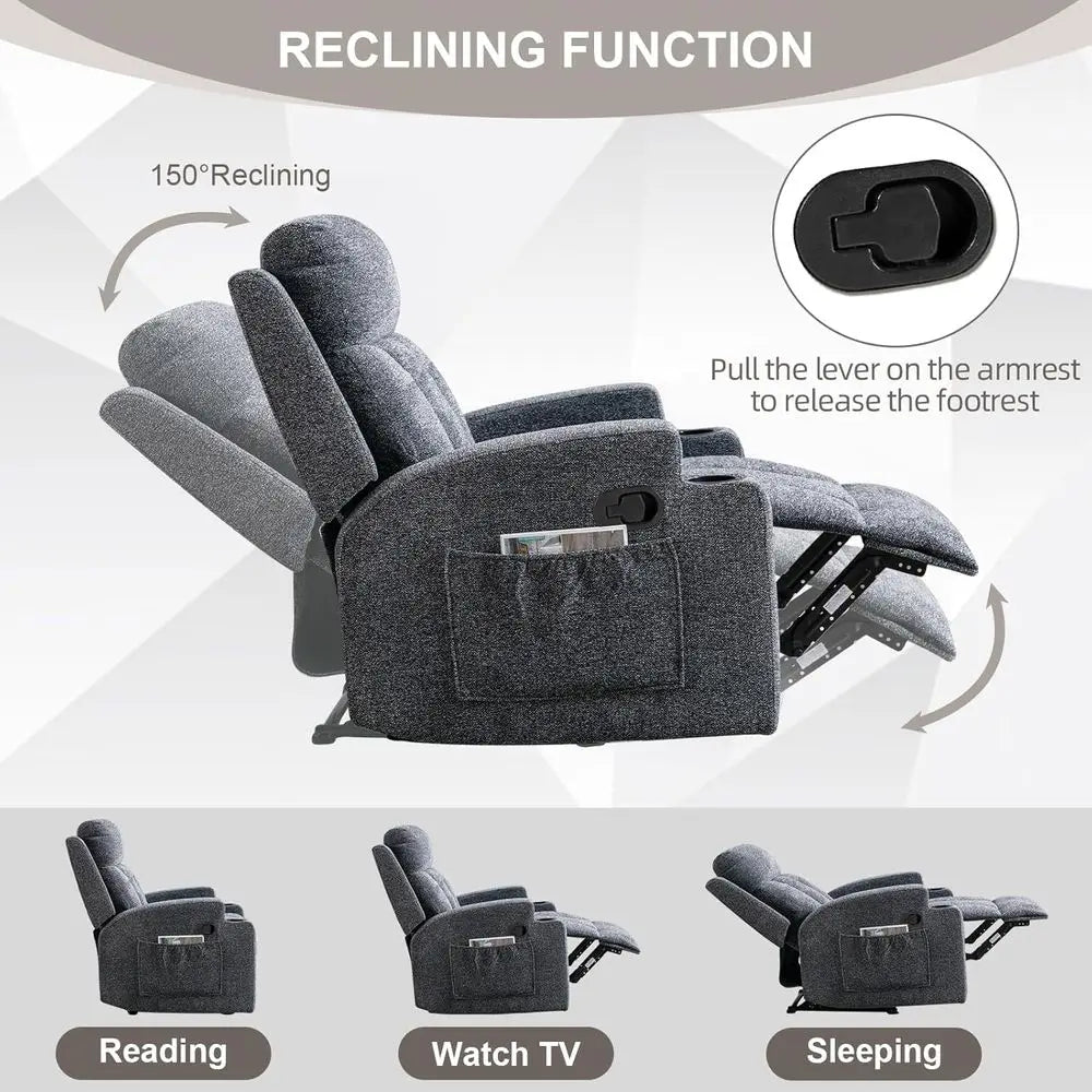 Comfortable Reclining with Overstuffed Armrests and Back