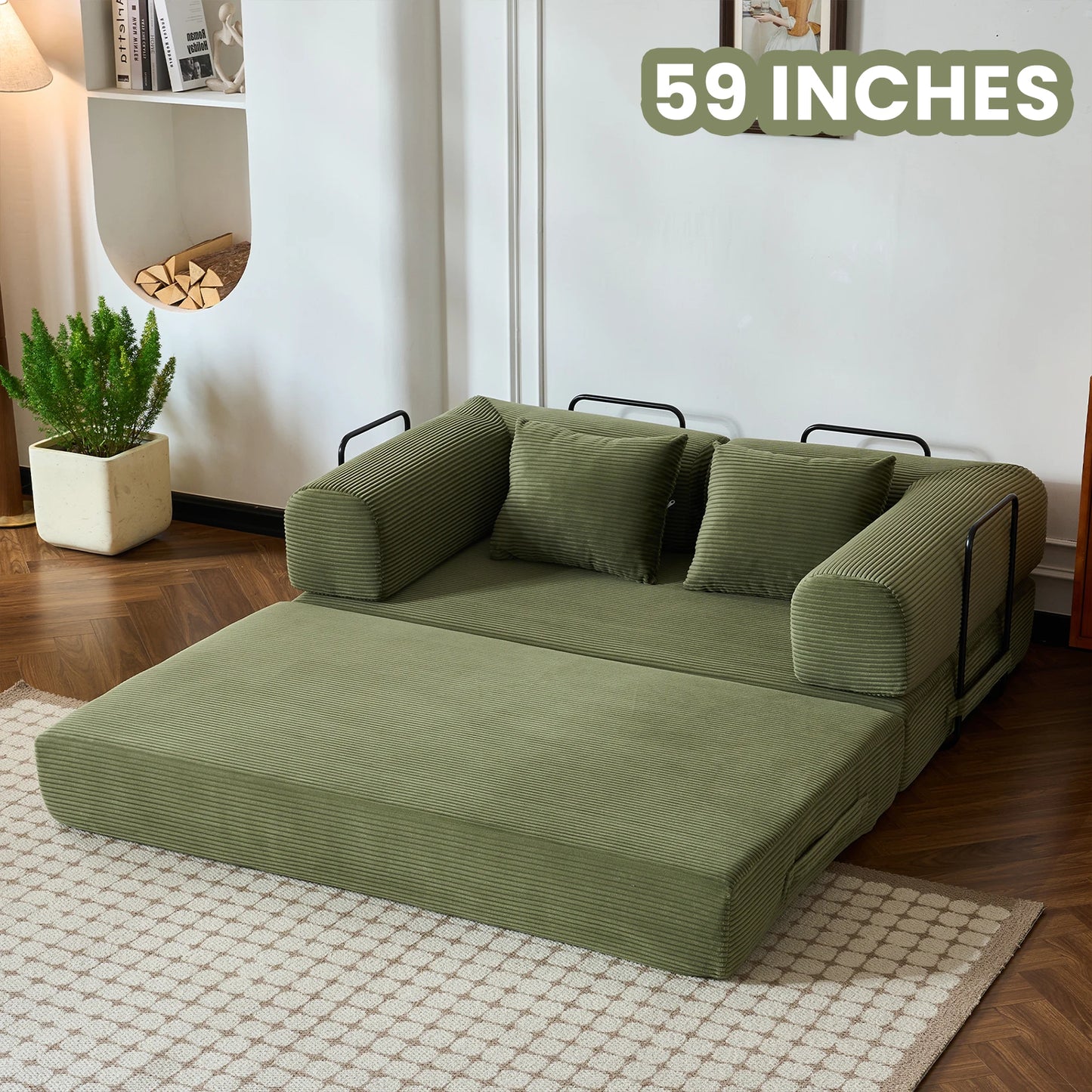 Boneless Couch Foldable Convertible Futon Sleeper Sofa Bed