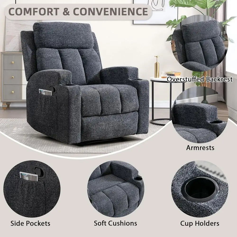 Comfortable Reclining with Overstuffed Armrests and Back