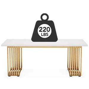 Modern Executive Desk with Gold Metal Legs
