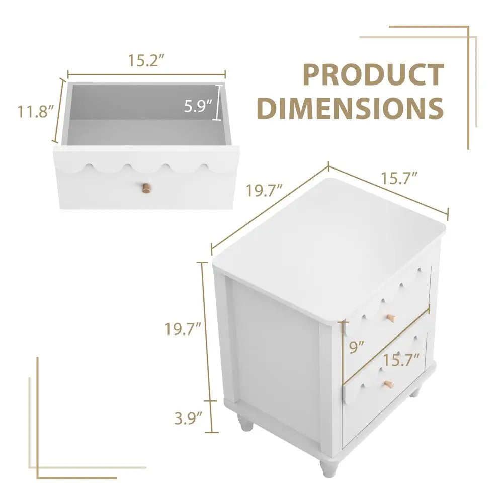 Modern Night Stand Set 2 with Petal Pattern