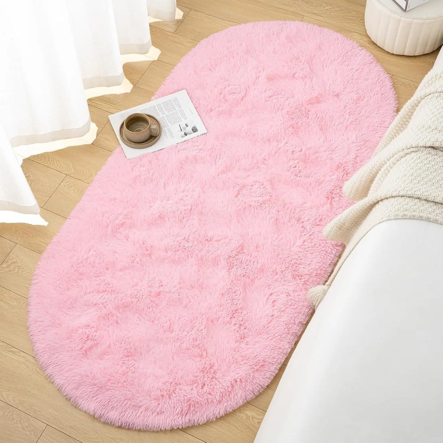 Oval Fluffy Ultra Soft Area Nursery Mats
