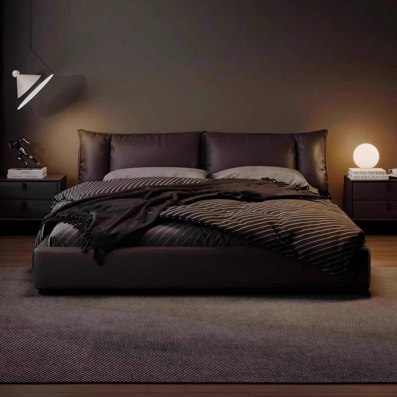 Double Luxury Bed with Office Headboards Racks and Frame Bedroom Set