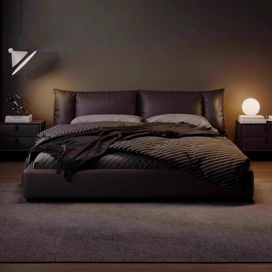 Double Luxury Bed with Office Headboards Racks and Frame Bedroom Set