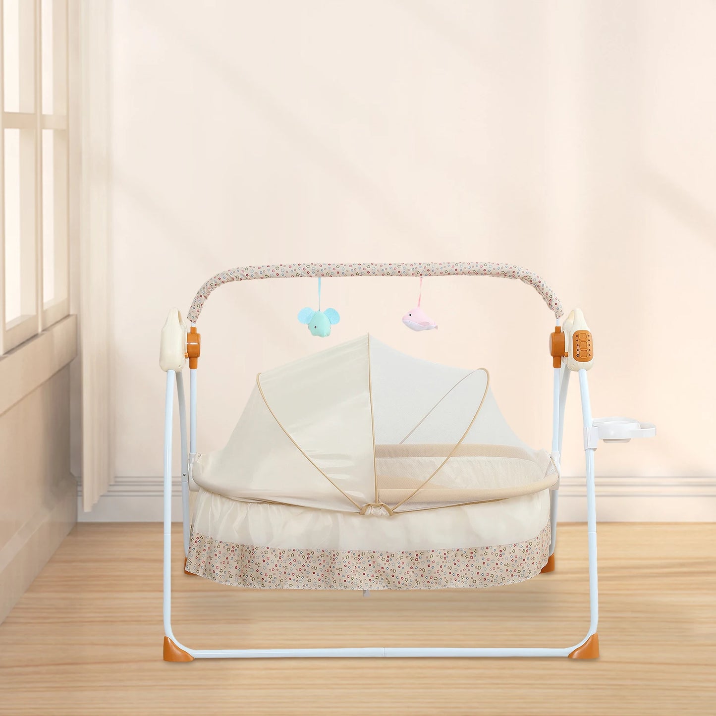 Foldable Electric Baby Cradle w/Rocking Bassinet