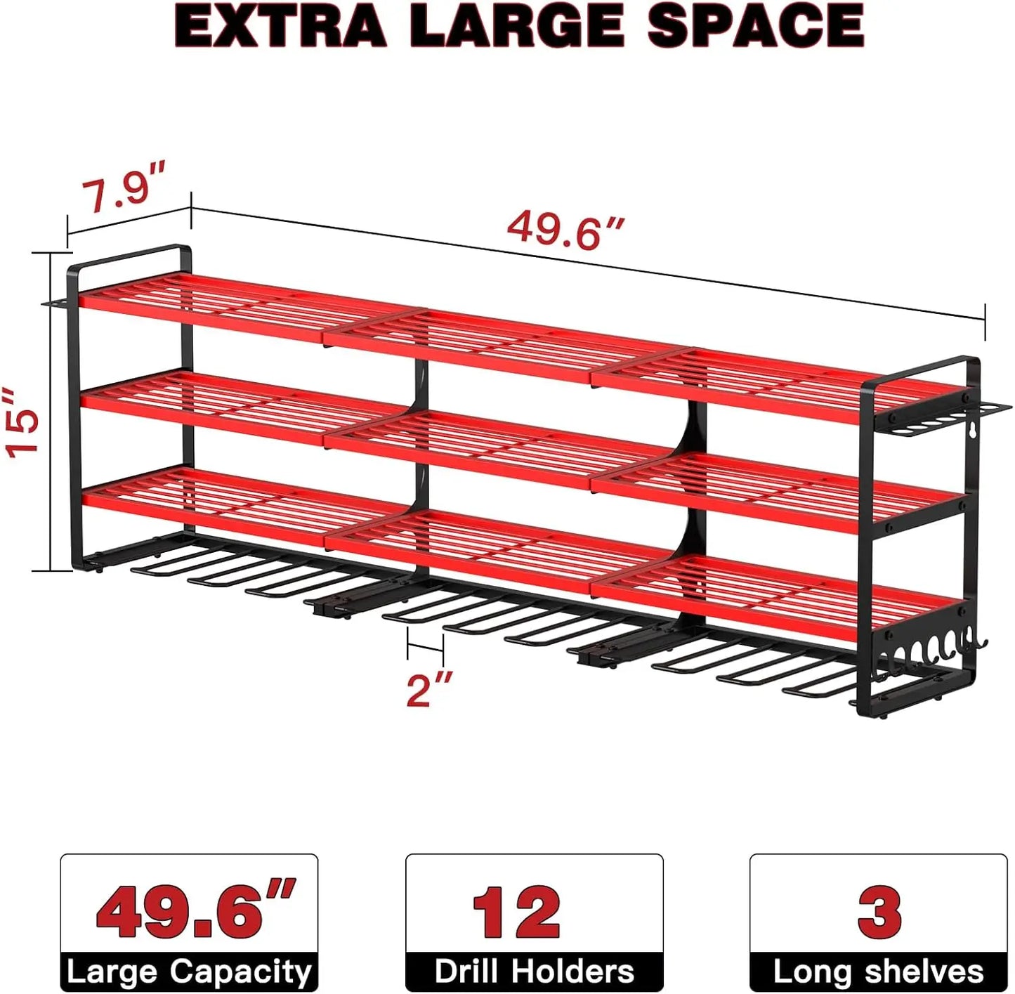 Heavy Duty Power Tool Organizer Wall Mount