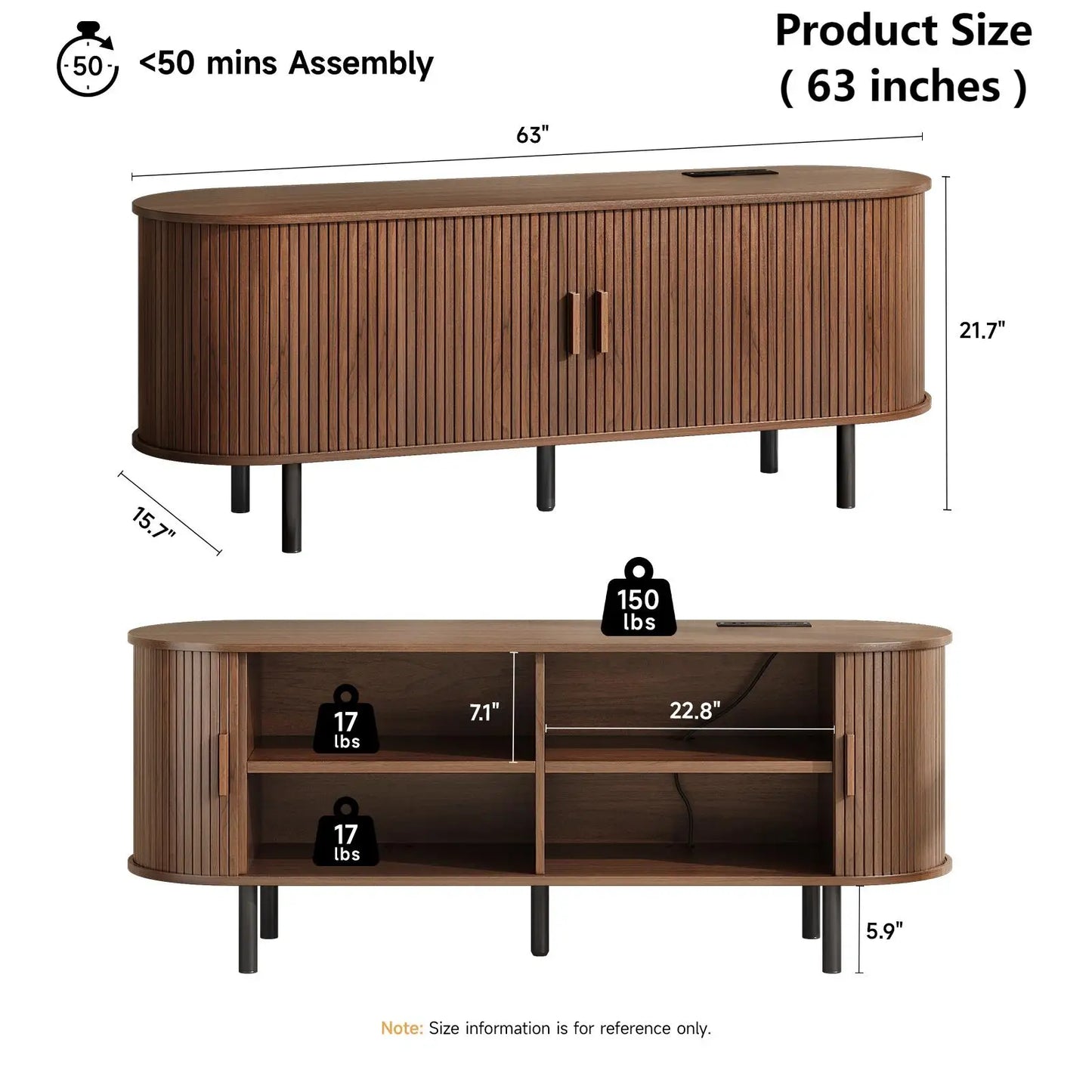 Entertainment Center Table with Sliding Doors