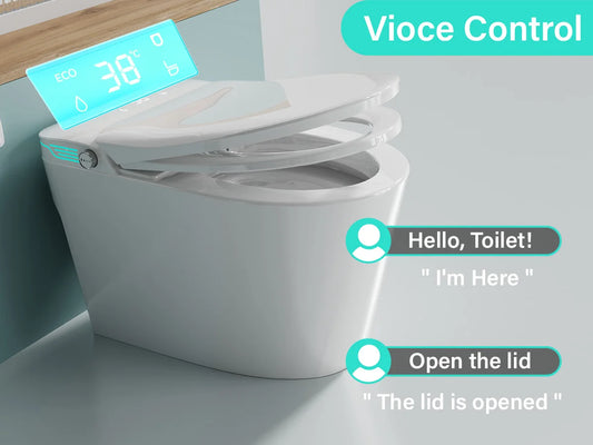 Elongated Smart Toilet with Foam Dispenser