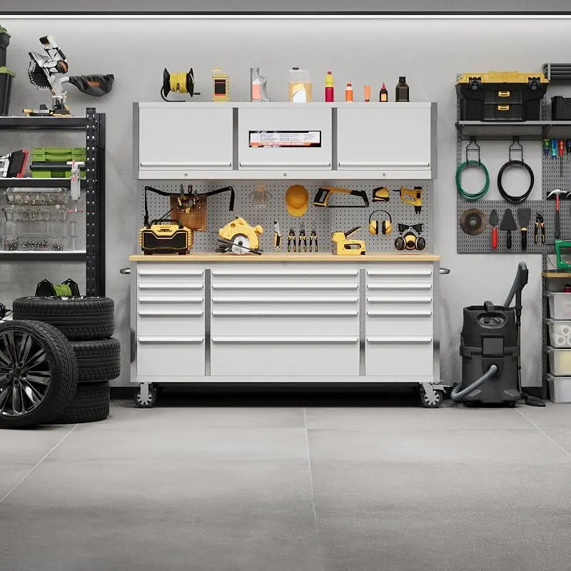 Heavy-Duty Rolling Tool Cabinet with Lockable Wheels