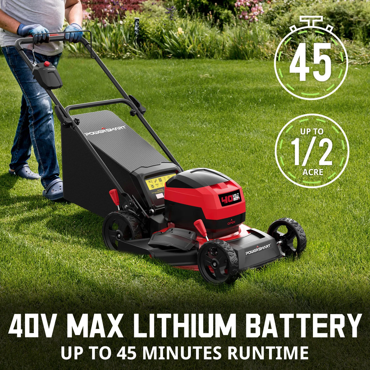 3-in-1 Brushless Push Lawn Mower with 4.0Ah Battery & Charger