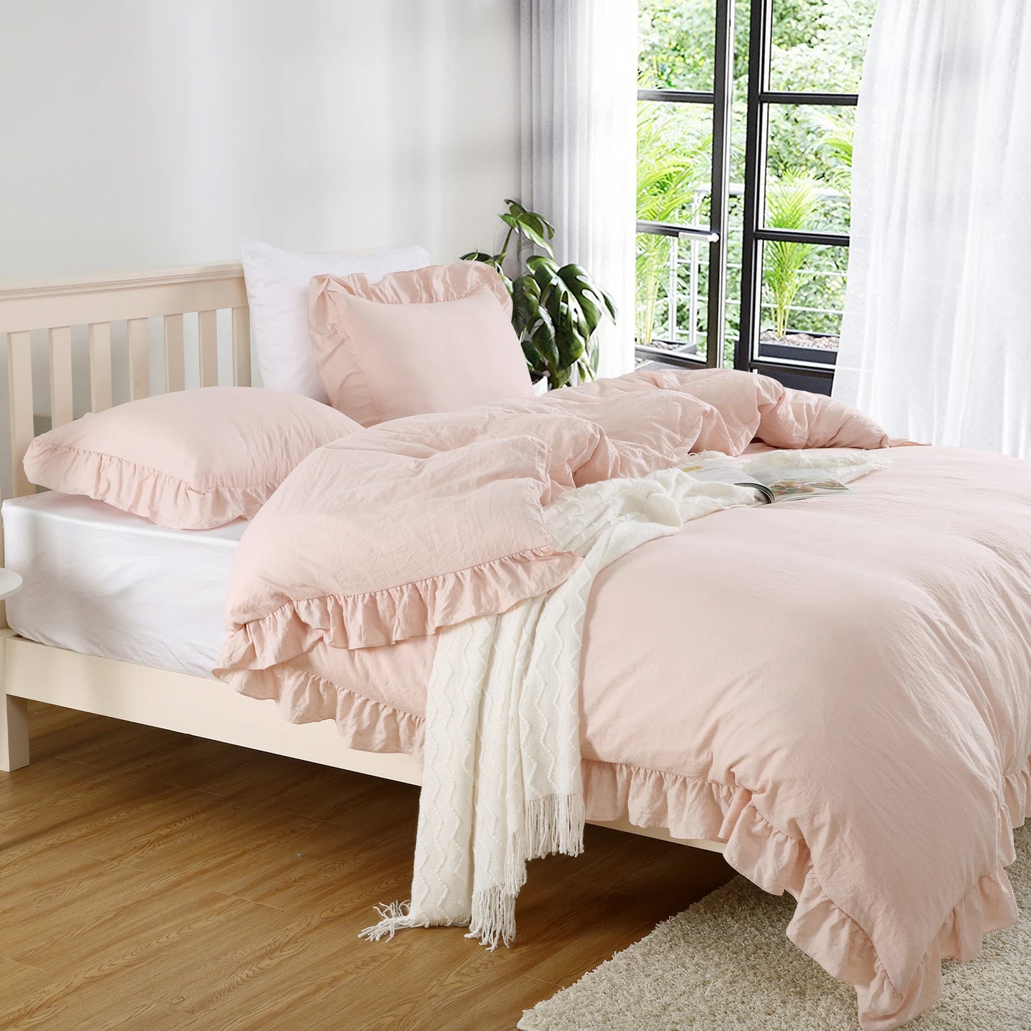 Lotus Leaf Edge Bedding Duvet Cover Set