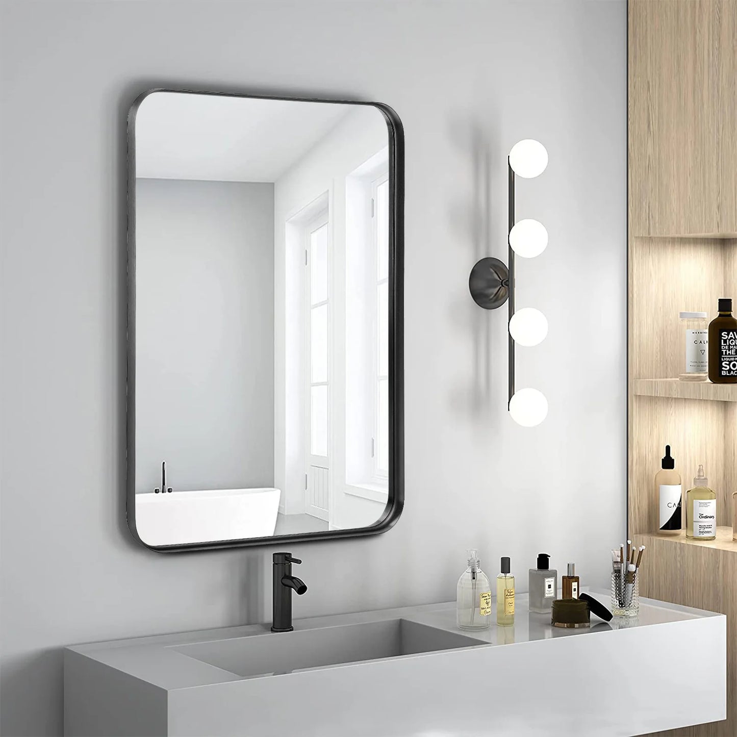 Large Rectangle Vanity Framed Mirror