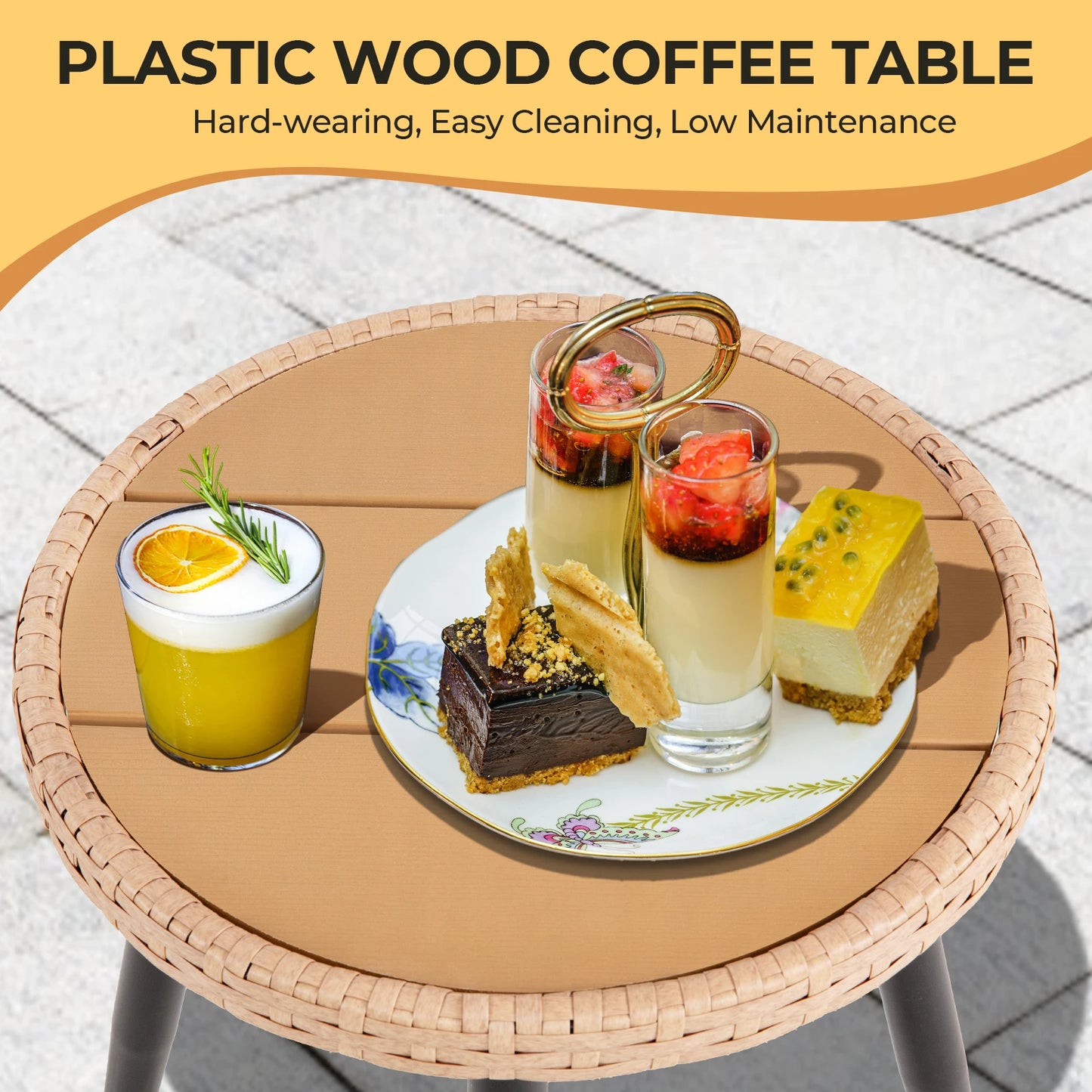 Outdoor Wicker Small Conversation Bistro Set