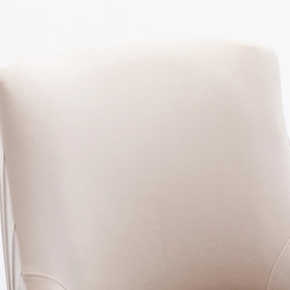 Modern Velvet Pleated Finish Back Dining Chair with Rear Handle