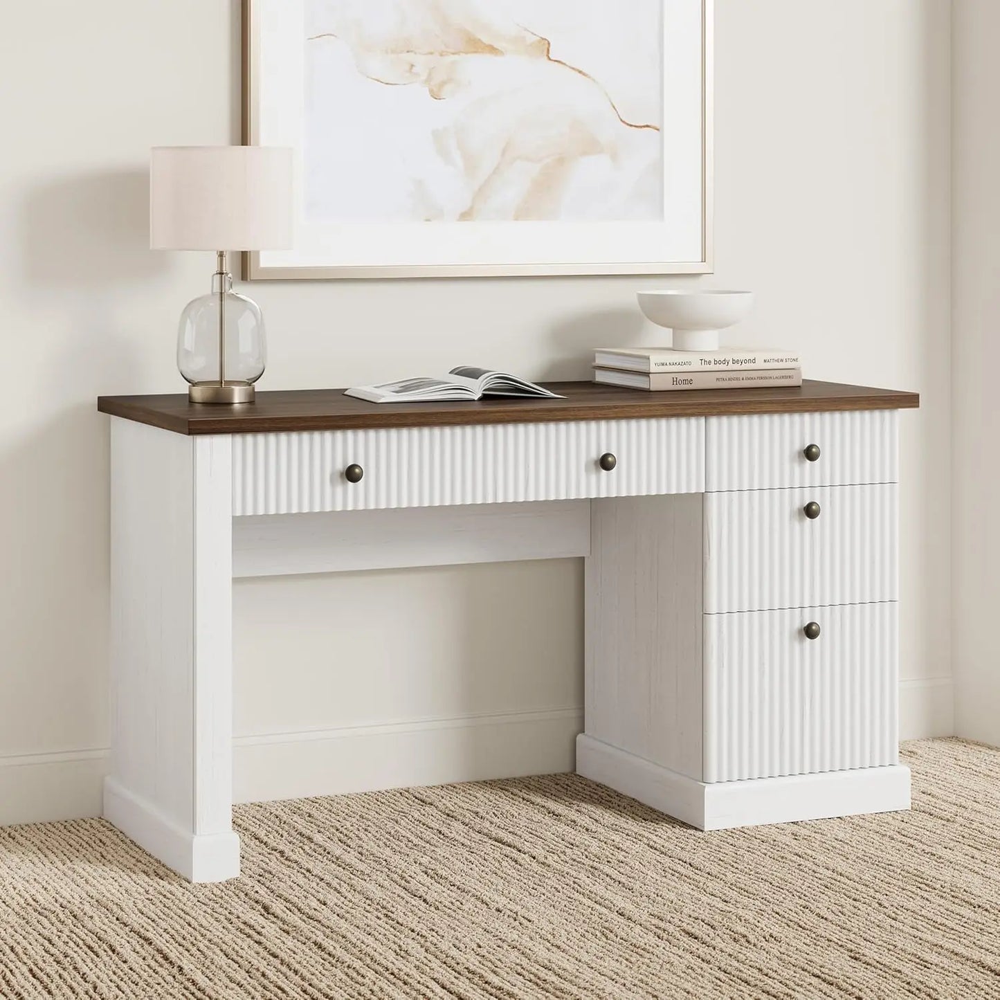 Modern Executive Desk with Charging Station