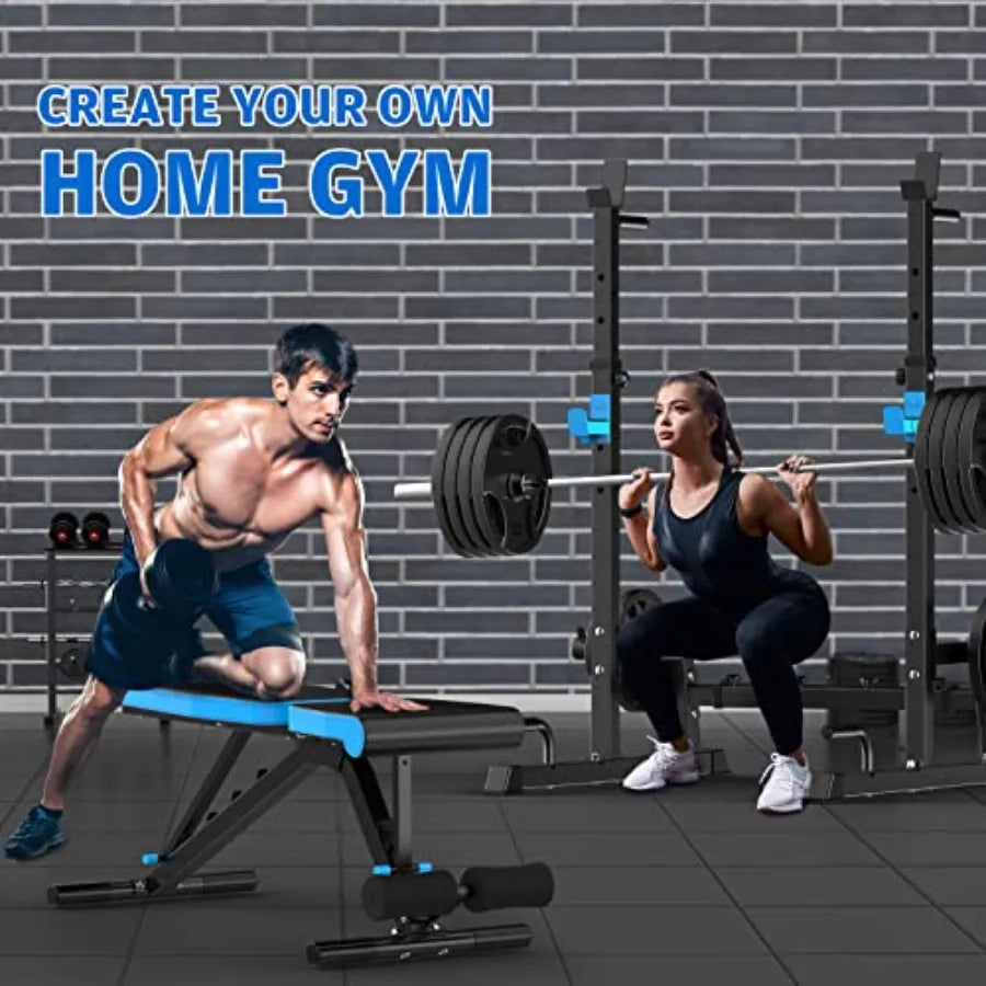 Adjustable Weight Bench with Squat Rack