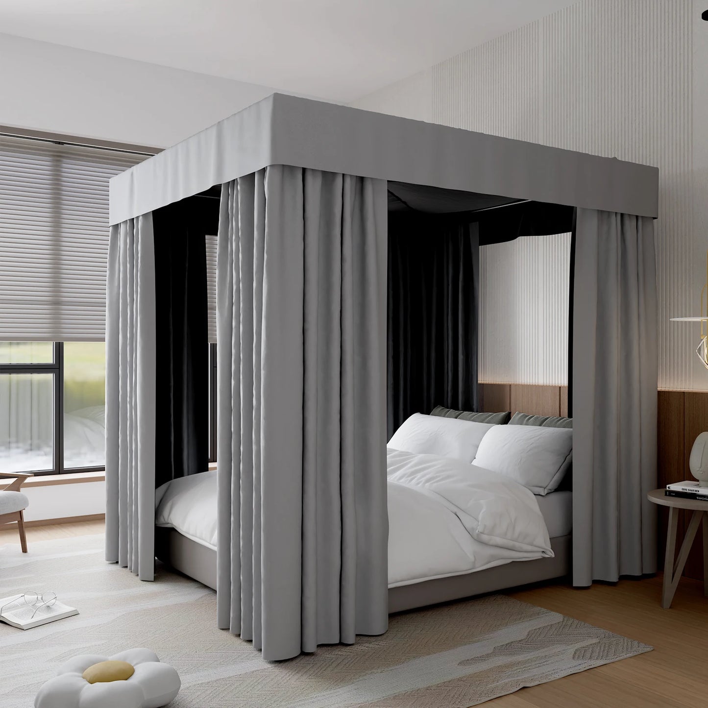 Queen/King Four Corner Post Bed Canopy Bed Curtains