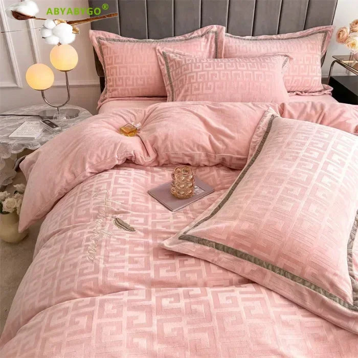 Bedding Set Luxury Winter Double Sided Milk Velvet Duvet Covers