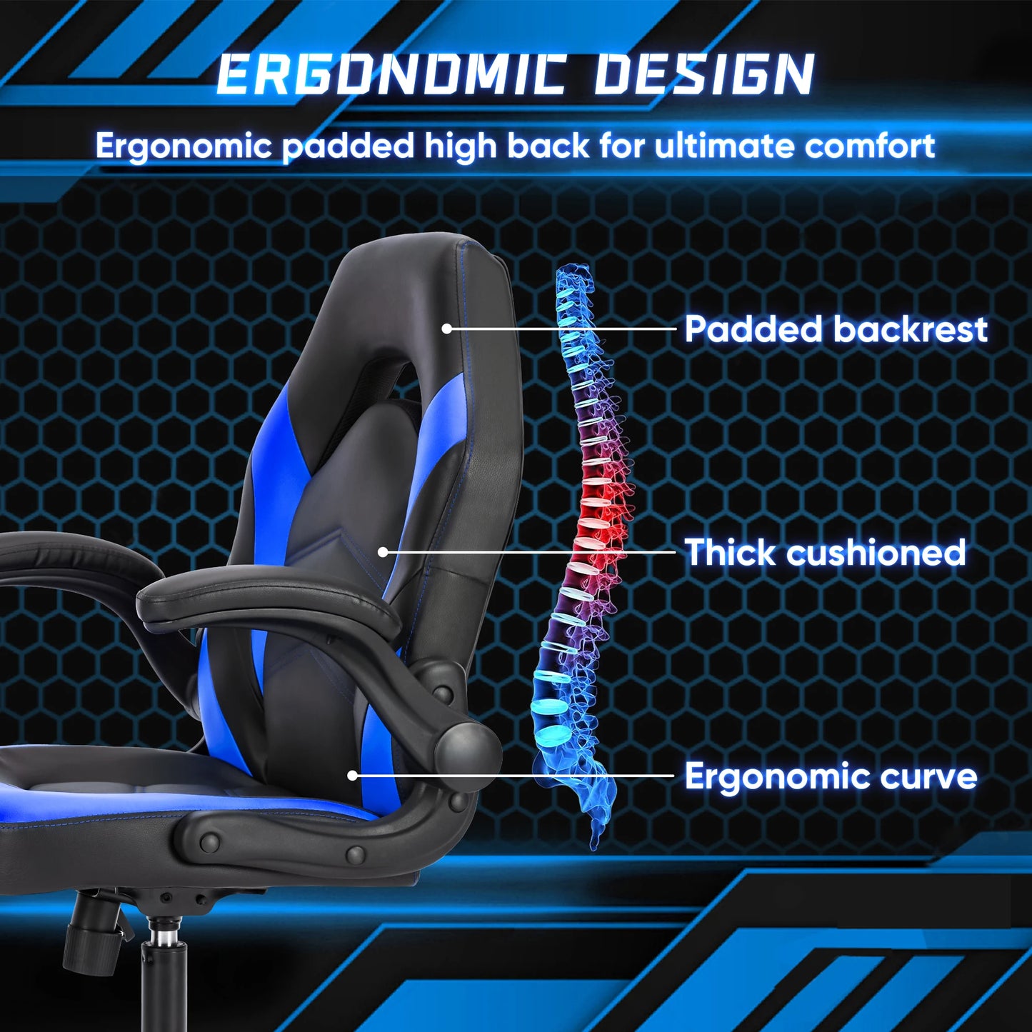 Office Chair with Swivel Rolling Flip-up Armrest