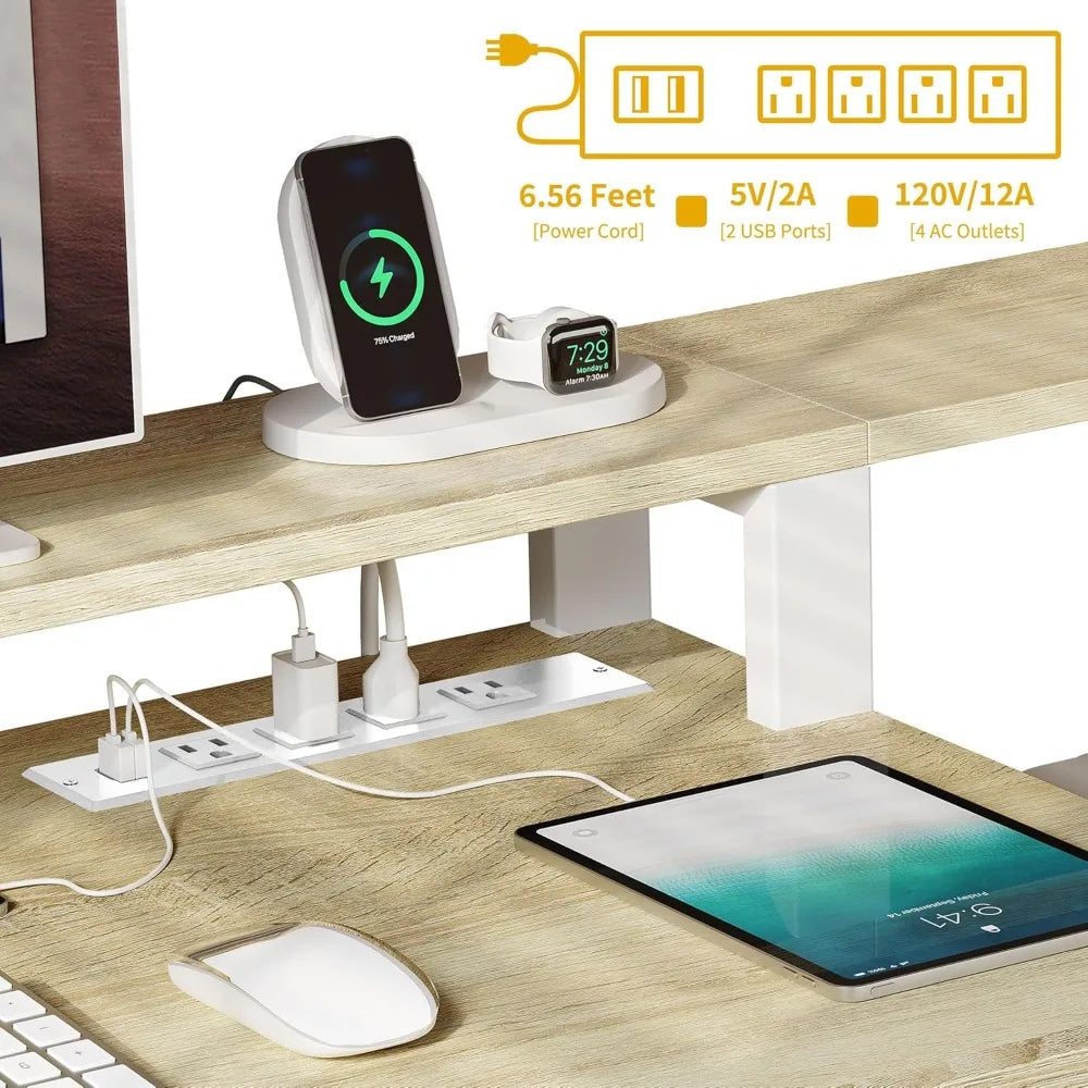 L Shaped Desk with Drawers