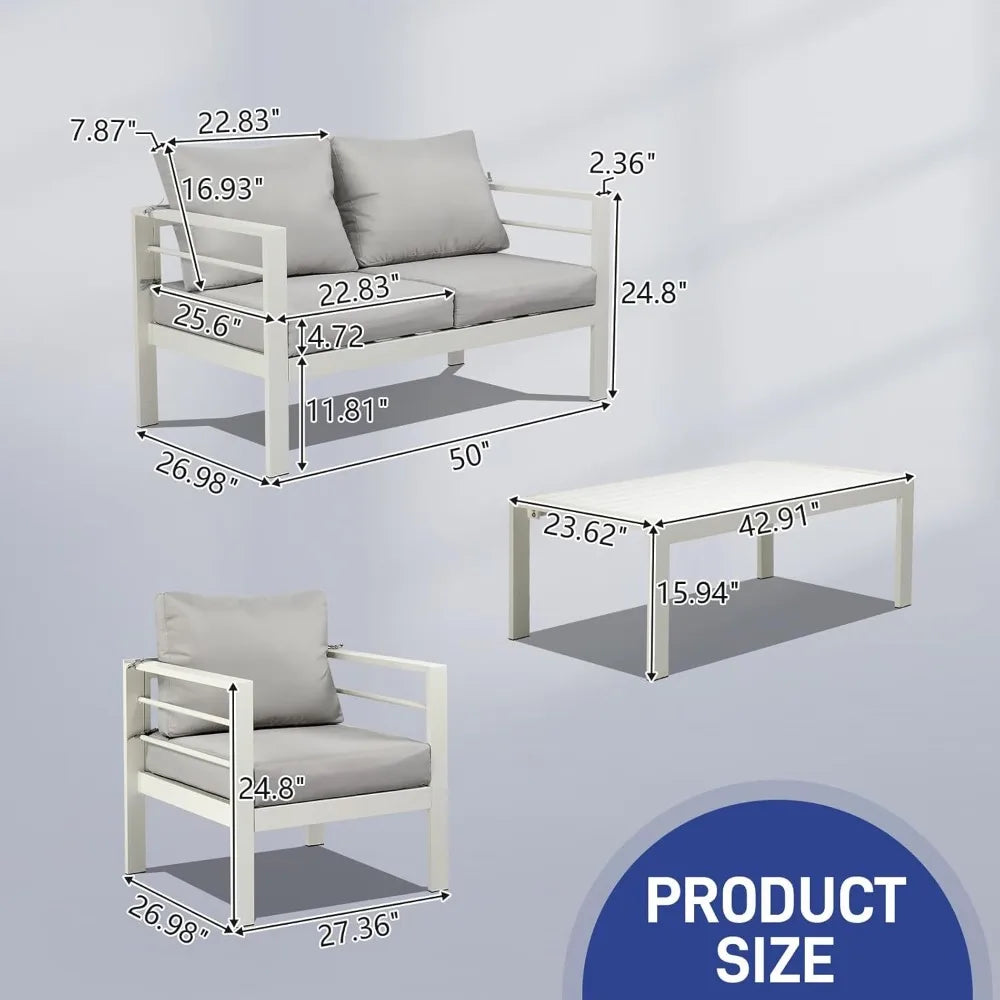 Modern Outdoor Aluminum Patio Furniture Set