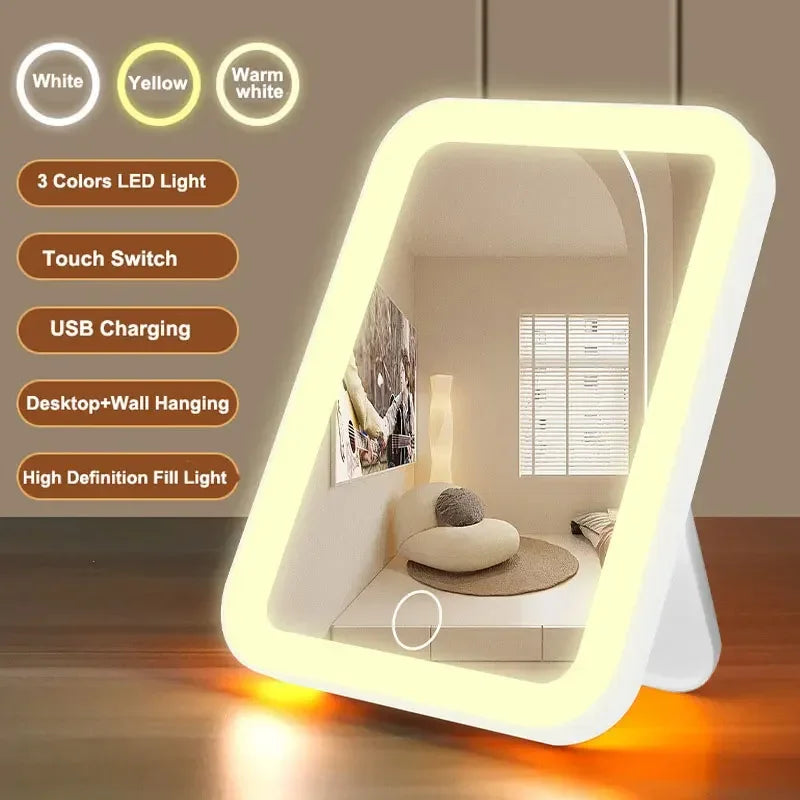LED Smart  Desktop Makeup Mirror With Light