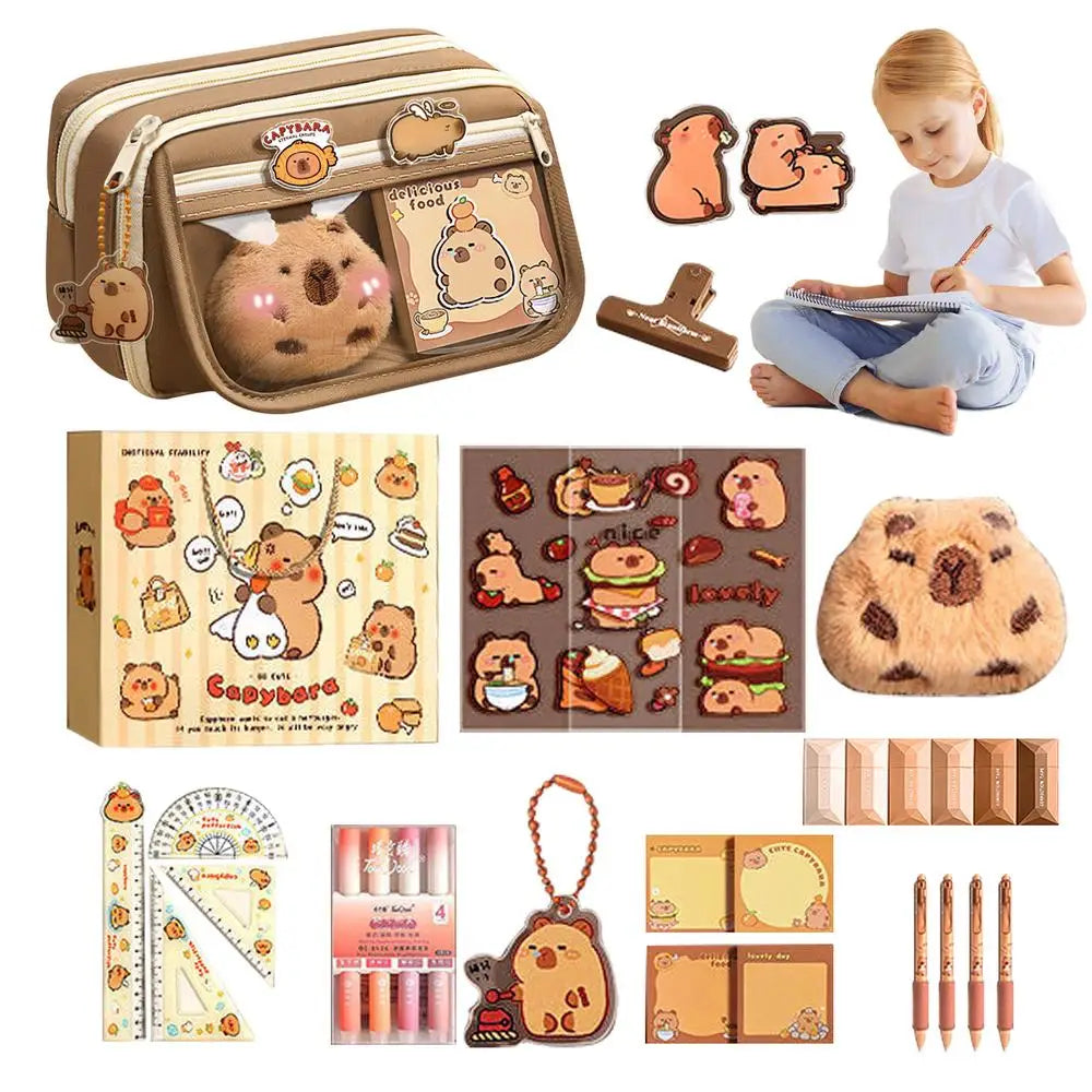 Large Capacity Pencil Case Flip Cover Stationery Pencil Bag