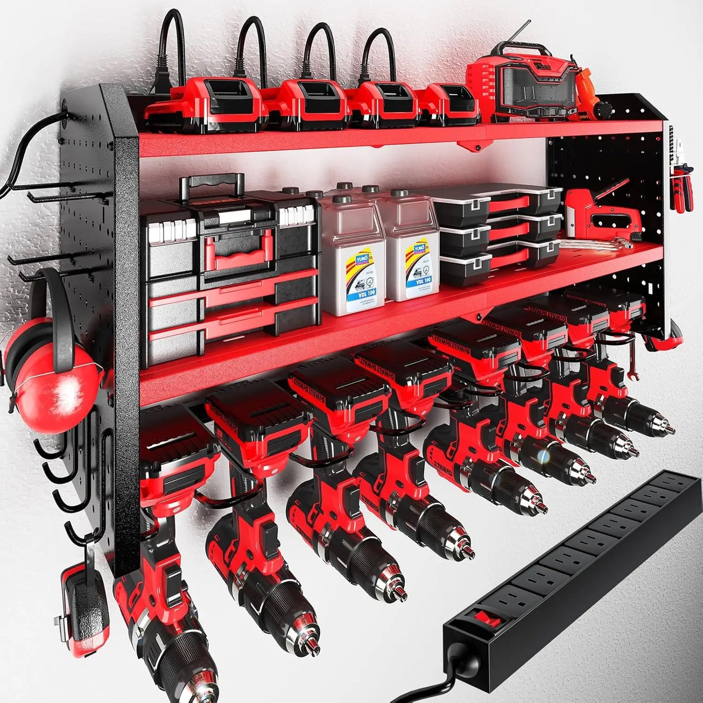 Heavy Duty Power Tool Organizer with Charging Station
