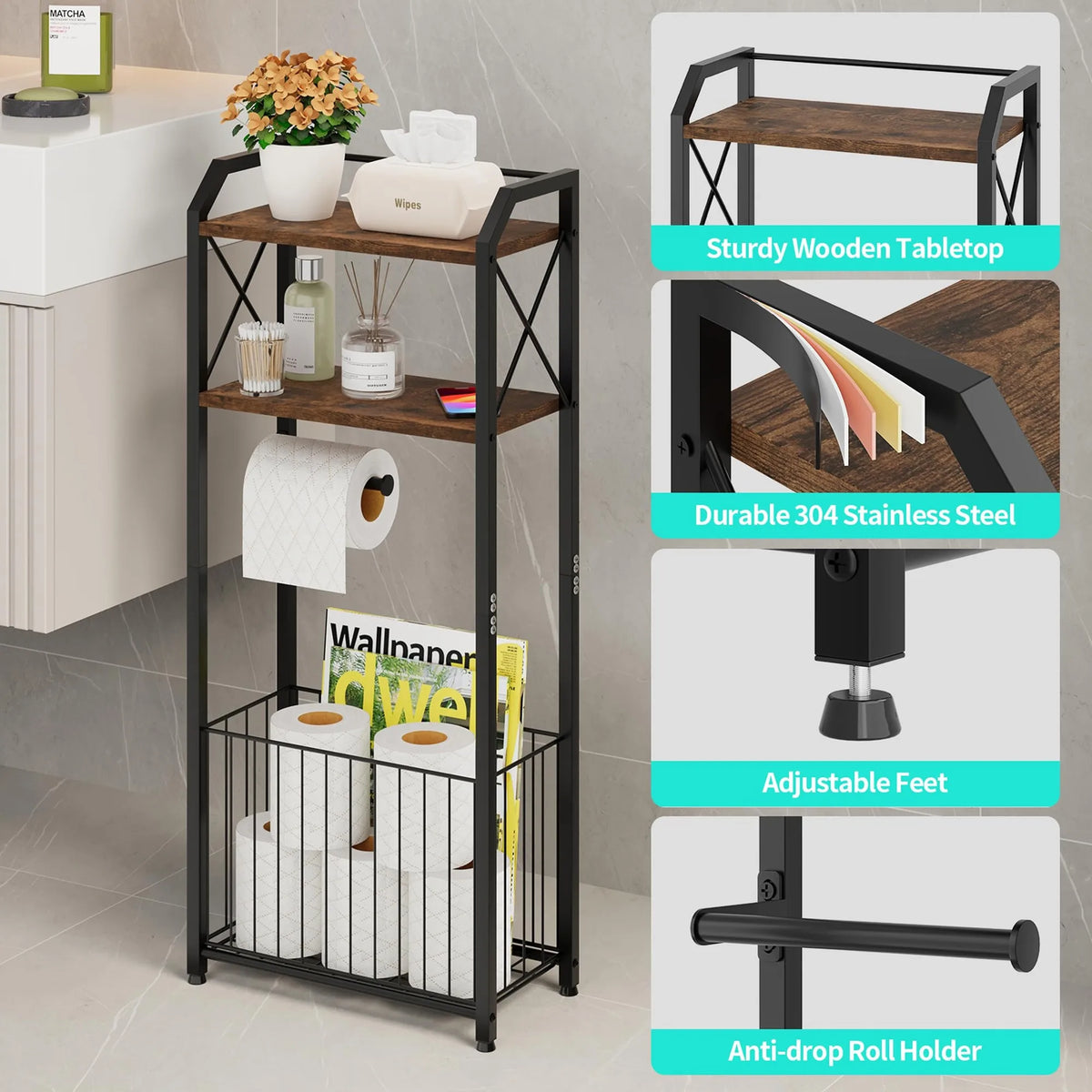 Freestanding Tissue Rack