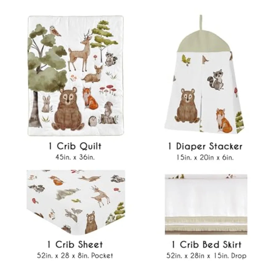 Baby Crib Bedding Set - Woodland Animals