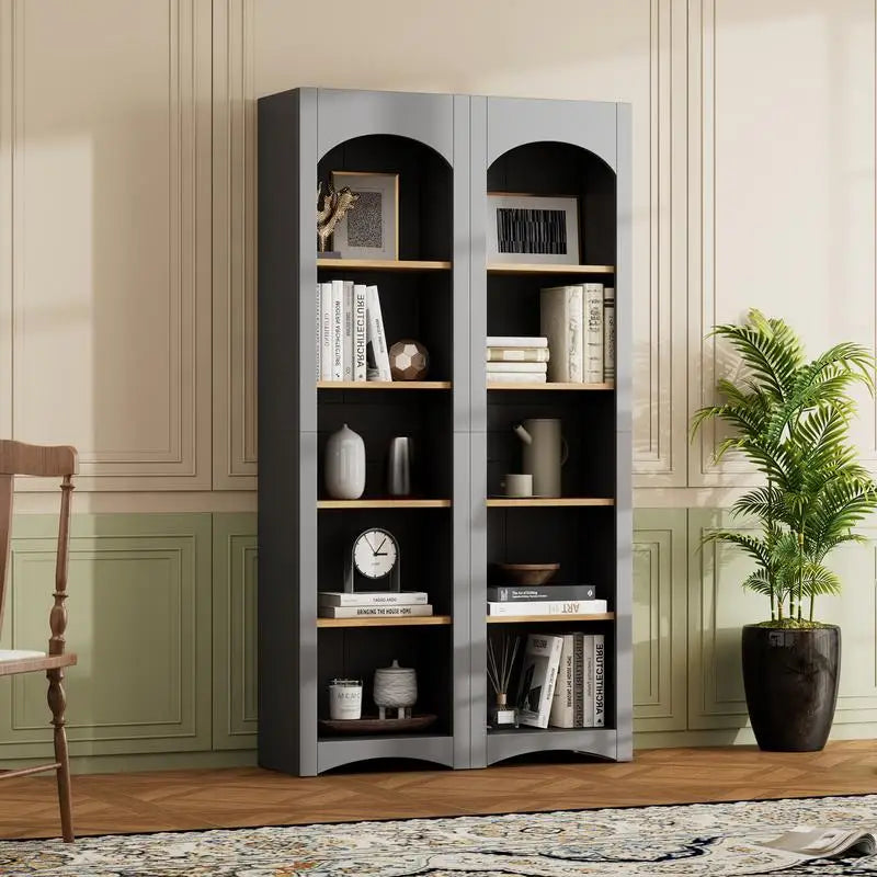 Farmhouse Two-Tone Storage Cabinet with Adjustable Shelves