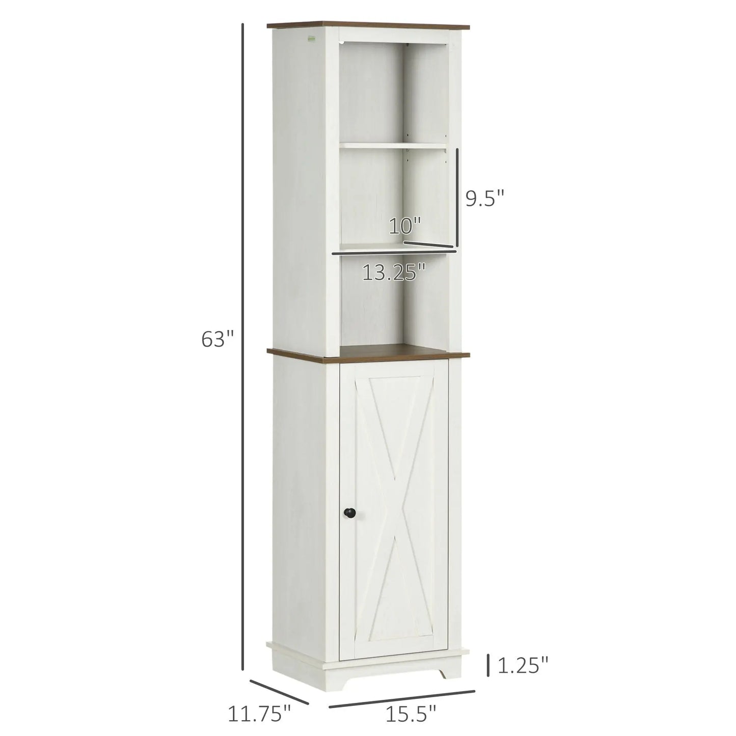 Tall Bathroom Cabinet with Adjustable Door