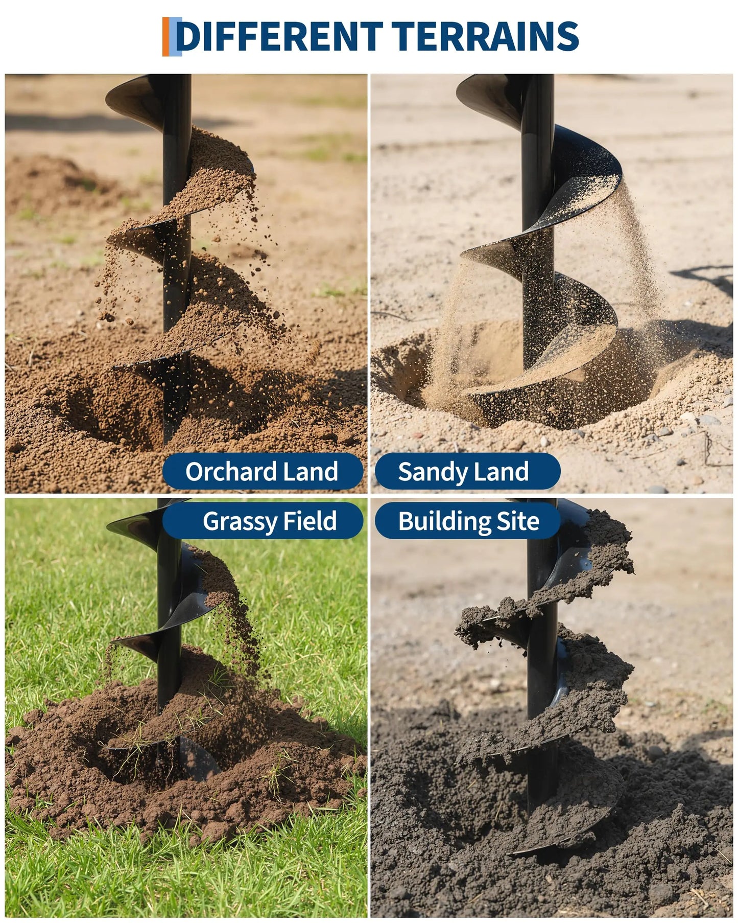 Gas Powered Post Hole Digger Earth Auger With Extra-Long Heavy Duty Soil Fence Tree Planting Tool