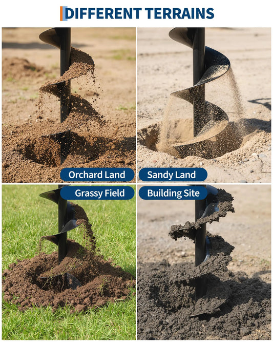Gas Powered Post Hole Digger Earth Auger With Extra-Long Heavy Duty Soil Fence Tree Planting Tool