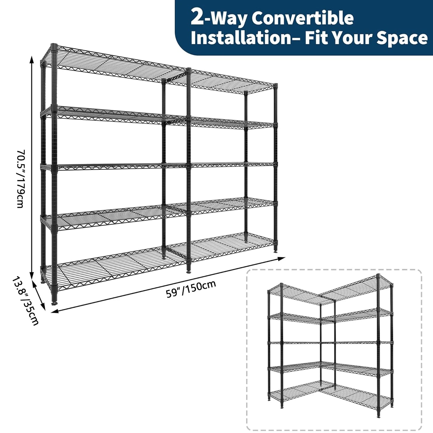 Heavy Duty Metal Shelving Unit Adjustable Organization Shelves