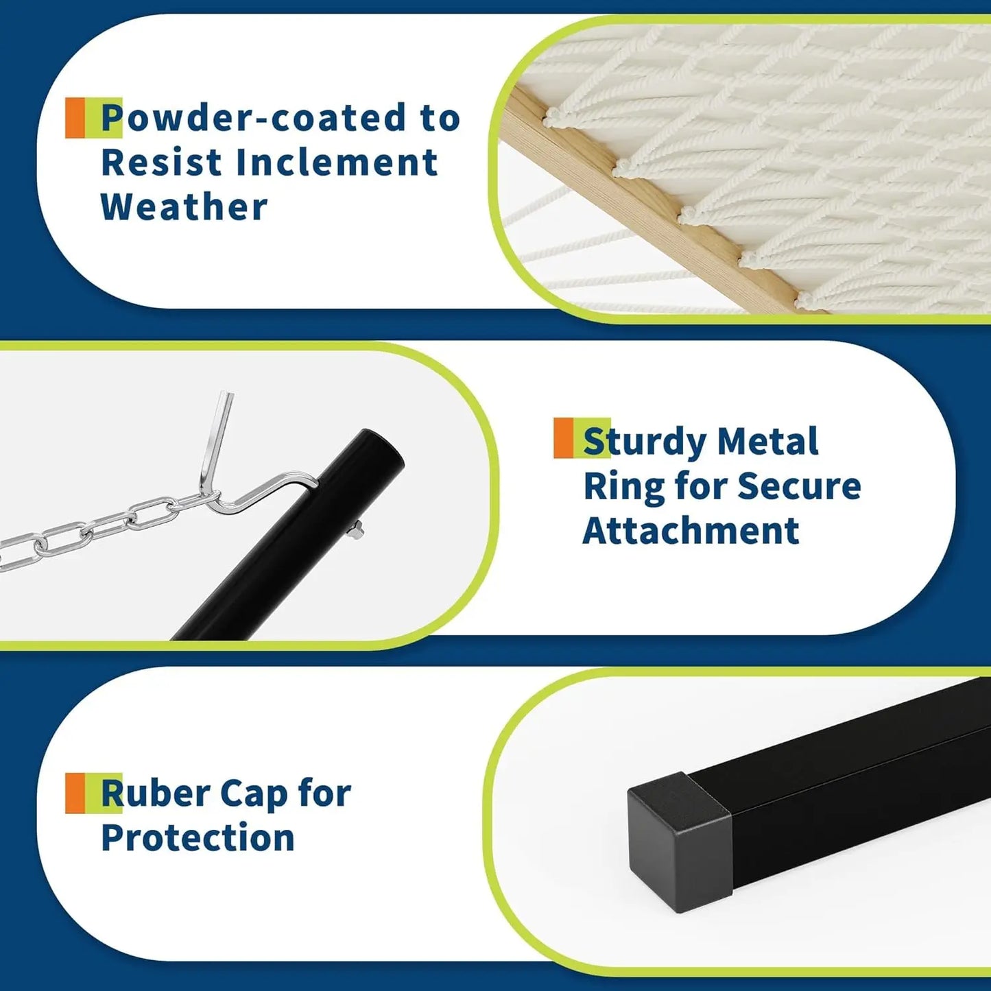 Heavy Duty Capacity Double Hammock with Stand