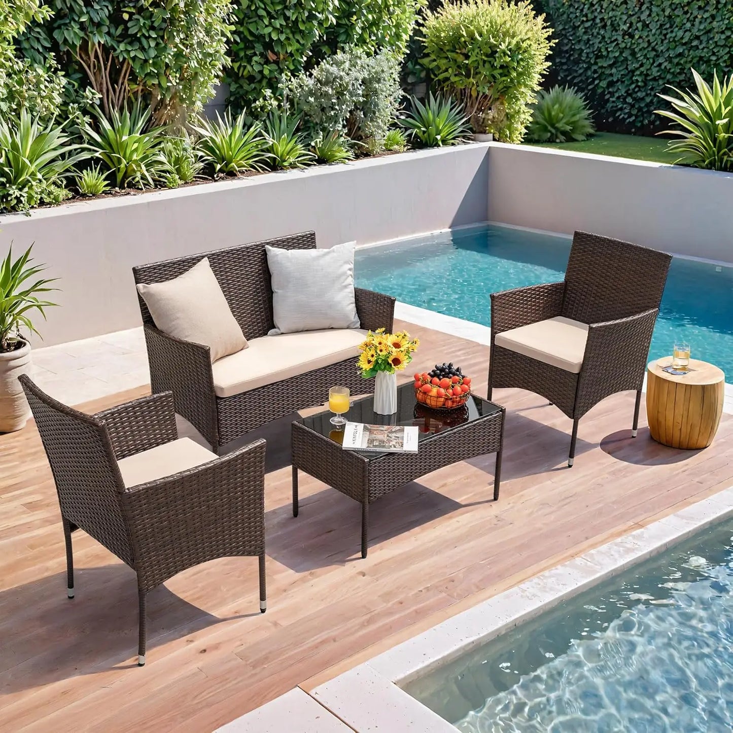 Rattan Chair Wicker Set
