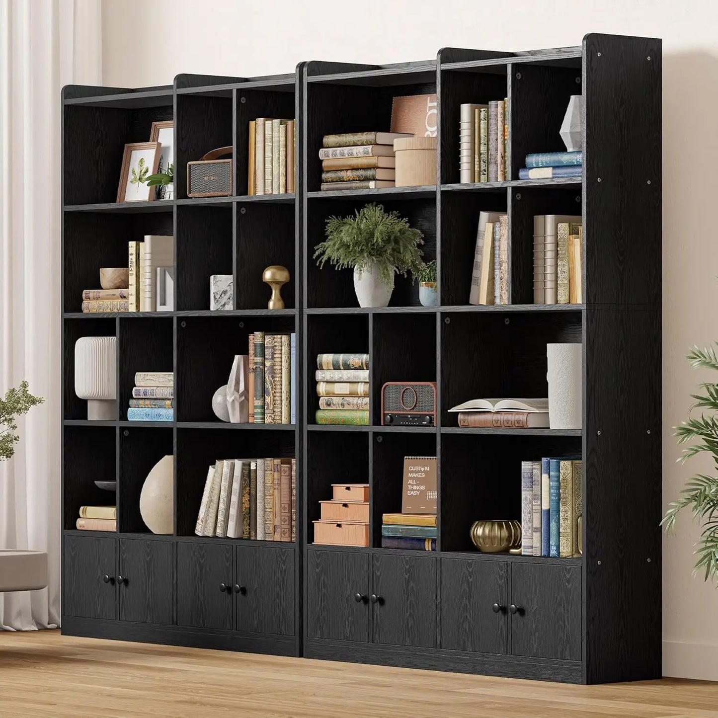 Floor Standing Tall Display Storage Shelves with Doors