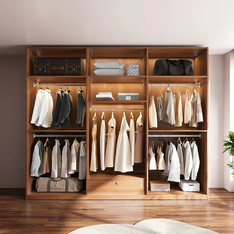 Modern Glass Wardrobe with Combination Storage Cabinet