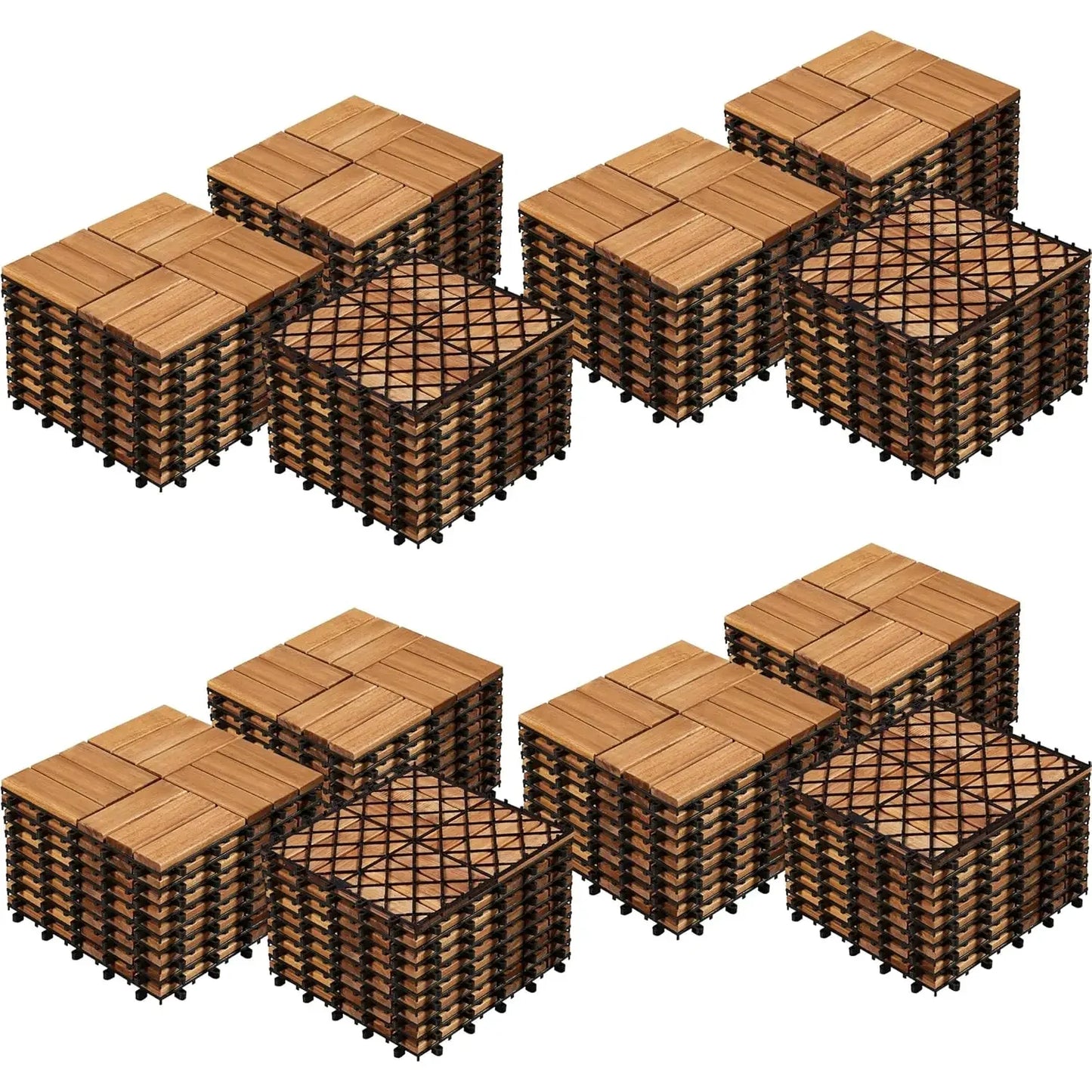 Waterproof Hardwood Interlocking Patio Deck Tiles