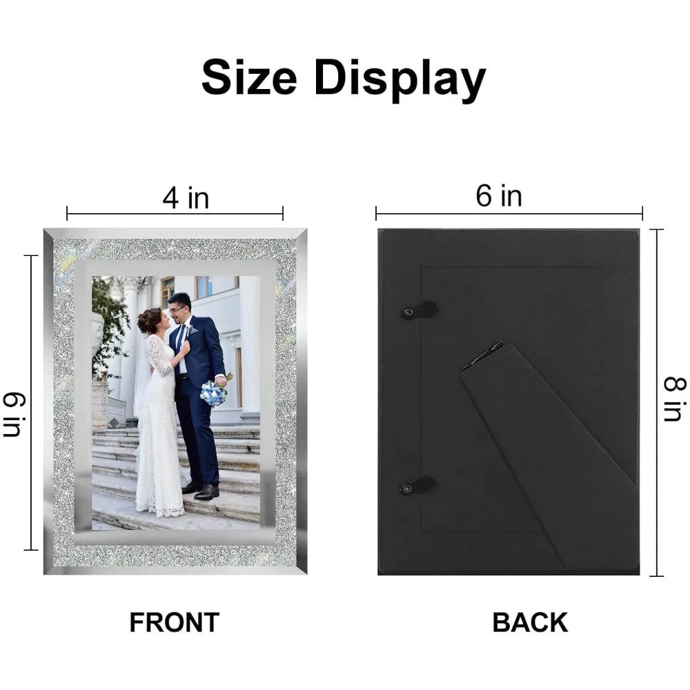 Picture Frame Set - Silver - Sparkle Real Glass