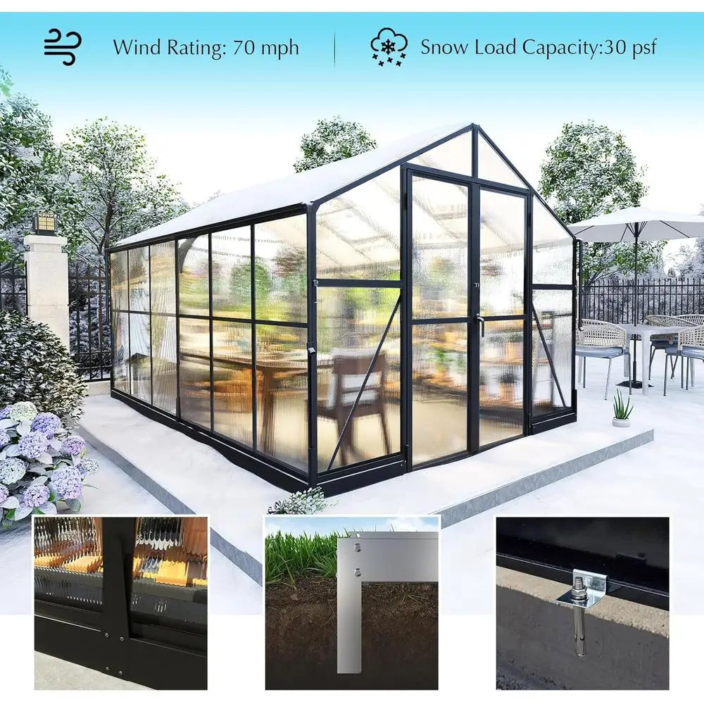 Walk-in Greenhouse with Lockable Door