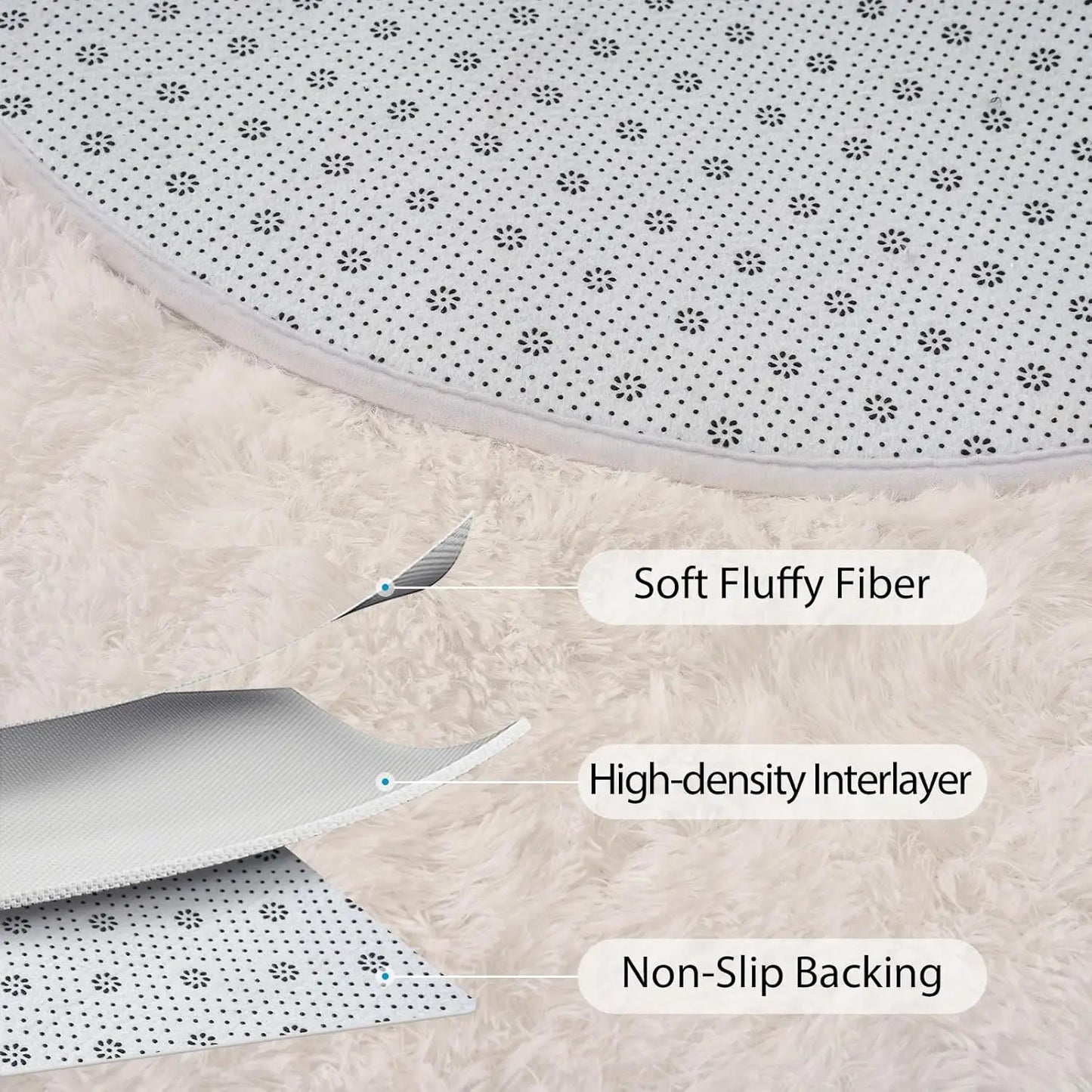 Oval Fluffy Ultra Soft Area Nursery Mats