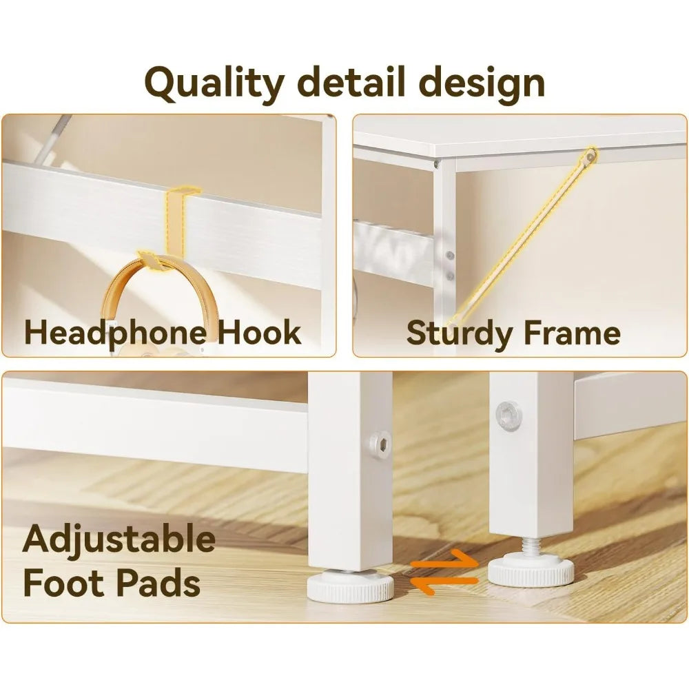 L Shaped Reversible Study Desk