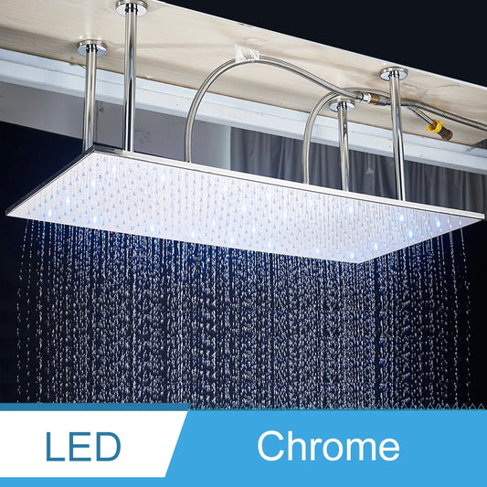 LED Bathroom Shower Rainfall Faucet System Set