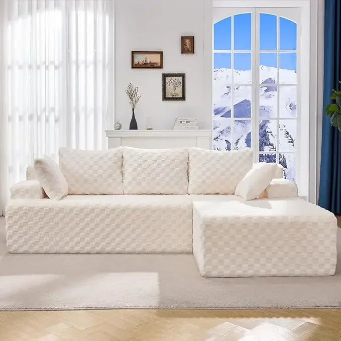L-Shape Memory Foam Oversize Chaise Living Room Set
