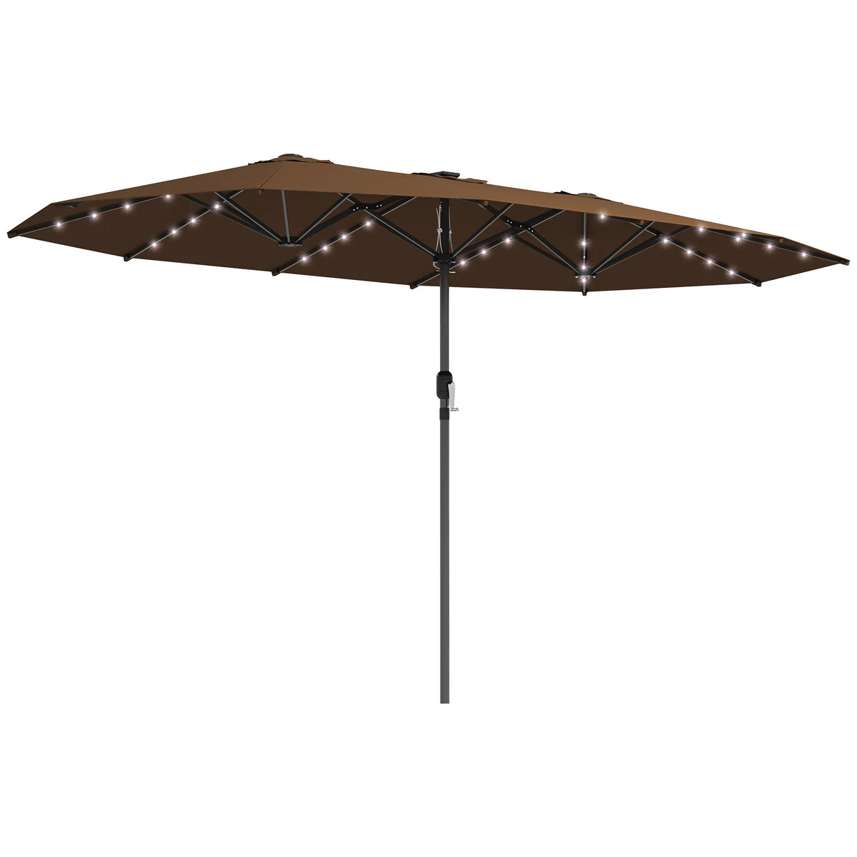 Double Umbrella Sun Shade with LED Solar Light