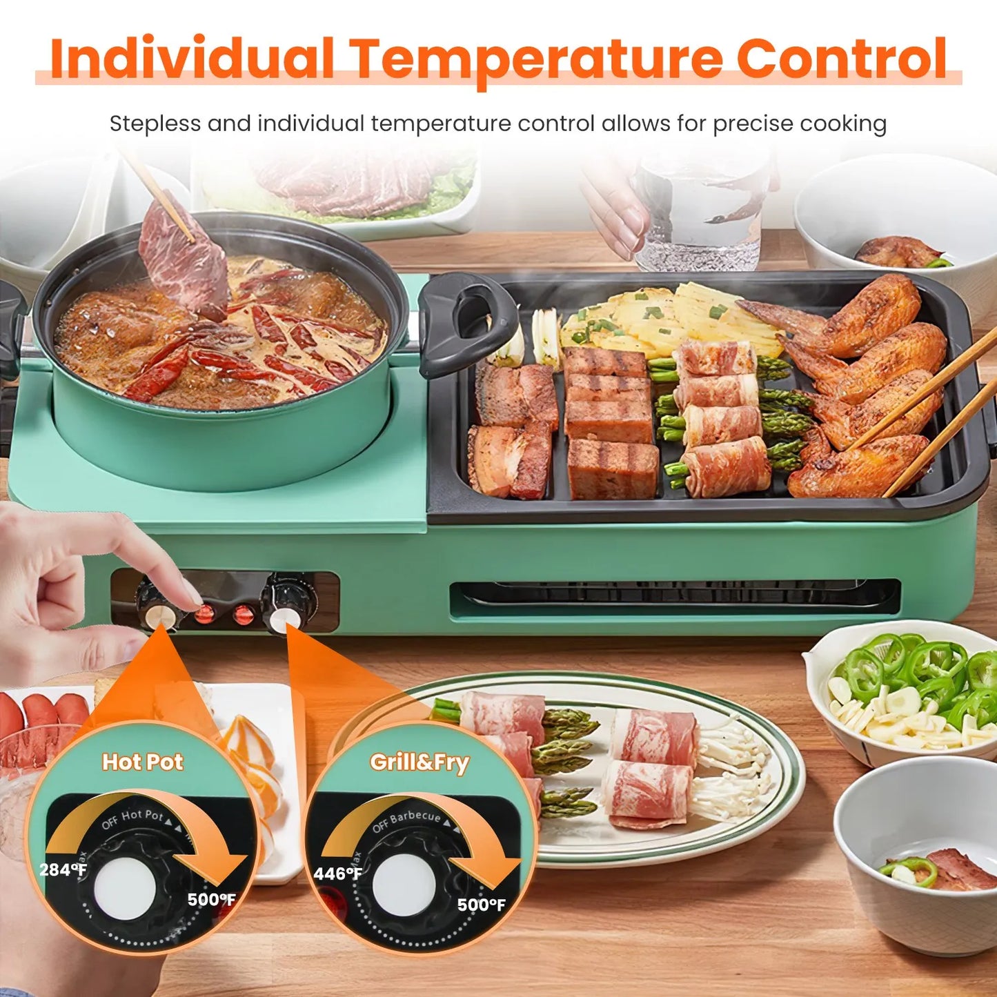 3-in-1 Electric Pot (with Grill & Frying Pan) - 1600W