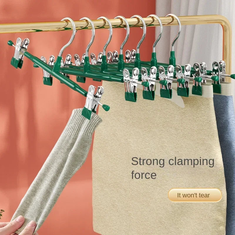 Pants/Skirts Adjustable Hangers with Clips Non-Slip Hangers